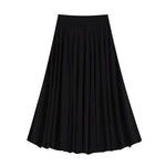 Elastic High-waisted Midi Skirt For Women