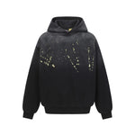 Distressed Washed Long-Sleeve Hoodie Mens And Womens Loose-Fit Couple Top