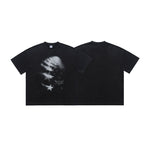 Vintage Washed Star Distressed Print T-shirt