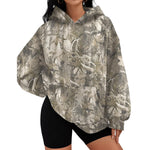Branch-pattern Print Loose-fit Sweatshirt With A Hood