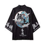 Printed Cardigan Loose-fit Mens Jacket Cloak-style Shirt