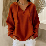 Casual Solid-color Trendy Hoodie With Drawstring And Long Sleeves