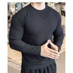 Mens Fashionable Casual Waffle-Weave Sweatshirt