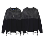 Handsome Washed-look Ombre Necklace Loose-fit Bottoming Shirt Top