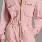 Retro Western Zip-Up Jumpsuit