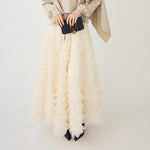Long A-line Dress With Large Ruffled Trim