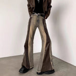 Retro Washed Distressed Loose Straight-Leg Wide-Leg Pants For Men