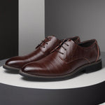 Mens Leather Shoes British-style Pointed-toe Breathable Formal Business Wear