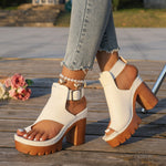 Chunky-heeled, Ultra-high-heel Peep-toe Womens Sandals
