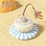 Smart Teaser Cat Toy Electric UFO Cat Teaser Stick With Bell Training Pet Toys Replaceable Feather Interactive Cat Supplies Pet Supplies Pets Products