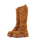 European And American Womens Chunky High Boots
