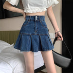 Retro High Waist Denim Skirt For Women