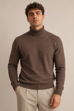 Mens New High-neck Long-sleeve Sweater