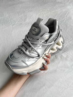 Fully Futuristic Chunky-soled Casual Sneakers Silver Dad Shoes
