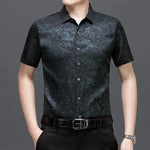 Mens Short-sleeve Printed Shirt Top