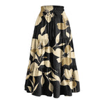 Printed Pocket-Patch Elastic-Waist Drawstring Skirt