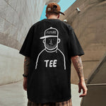 Loose-fit Japanese-style Short-sleeve Black Oversized Mens Wear