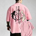 Mens Casual Loose-fit Printed Round-neck Short-sleeve Shirt
