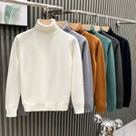 Mens Loose-fitting Warm Turtleneck Knit Sweater