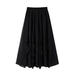 Womens French-style Irregular Ruffle Hem Designer Skirt