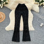 Pure And Alluring Versatile Thin Sheer Lace Pants Casual And Tight-fit