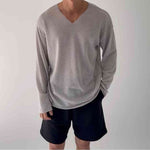 European And American Men's Lightweight Breathable Long-Sleeve Knit