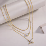 S925 Silver Gold Plated Layered Necklace, 7x11mm Pear D-VVS1 Moissanite, 10.8g Triple Chain Fine Jewelry With GRA Certificate Gift Box