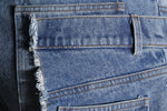 Casual Faux Two-piece Ripped Jeans