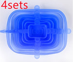 The 6-piece set of multi-functional silicone lid can be stretched to seal the fruit and vegetable lid
