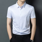 Men's Solid Color Button Short-sleeved Shirt Top