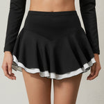 Fake Two-piece Color-block Sports Skirt For Women, Anti-exposure Design