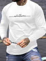 Men's Printed Round Neck Long Sleeve T-shirt