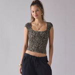 Designer-style Polka-dot Retro Square-neck Ribbed Tank Top With Straps For Women