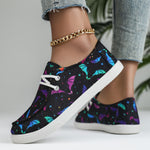 New Bat-pattern Lace-up Low-top Casual Flat Shoes