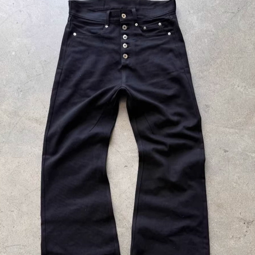 Retro Washed Distressed Five-Button Denim Jeans For Men