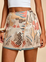 Fashionable Minimalist Casual Printed High-waisted Shorts
