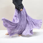Ruffled Forest Girl Style Traditional Chinese Inspired Cotton Linen A Line Maxi Skirt
