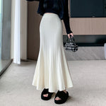 Knitted Sheath High-waisted Skirt For Women