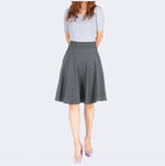 Knee-length A-line Skirt With Pockets Exuding An Elegant And Professional Vibe
