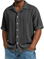 New Mens Jacquard Short-sleeve Shirt