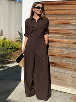 Autumn New Style Workwear-inspired Lapel Jumpsuit For Women