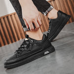 Casual Breathable Solid-color Trendy Lace-up Round-toe Sneakers