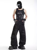 Post-apocalyptic Punk Tie-dye Matte-painted Vest