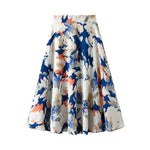 High-waisted Figure-flattering Mid-length Retro A-line Pleated Skirt