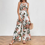 Floral-patterned Comfortable Casual Loose-fitting One-piece Pants