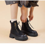 Women's Retro Height-Enhancing Mid-Calf Martin Boots