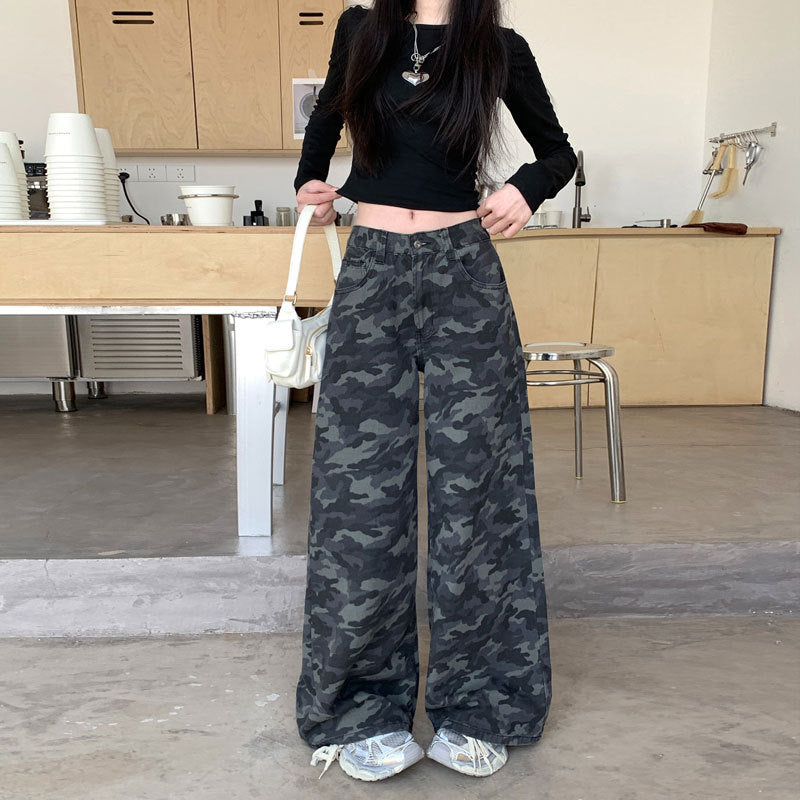 Womens New Fall Plus-size High-waisted Slimming Versatile Straight-leg Long Pants