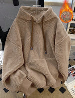 Womens Fleece-lined Thickened Hooded Sweatshirt