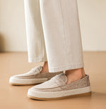 2026 British Retro Round Toe Casual Suede Loafers Slip-on Fisherman Skate Shoes