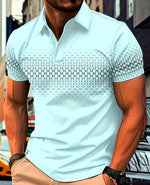 Mens Minimalist Casual Button-down Plaid-print Polo Shirt